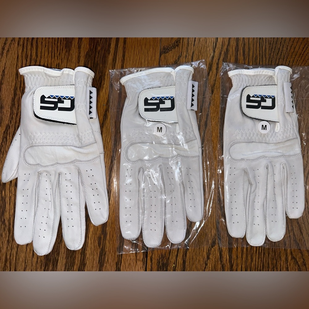 GS Golf Glove 100% PREMIUM New Men's Cabretta! Leather 3-Pack! Left Hand Glove